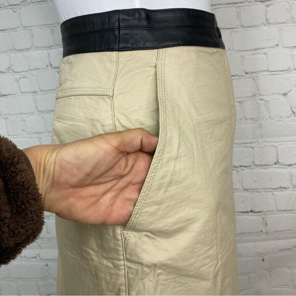 Rag & Bone Women’s Tan A-Line Quiet Luxury Cotton Mini‎ Skirt 2/W26 - Picture 13 of 15